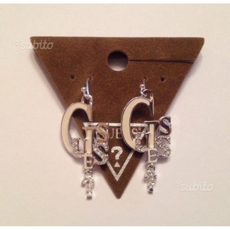 Orecchini bianchi con strass Guess