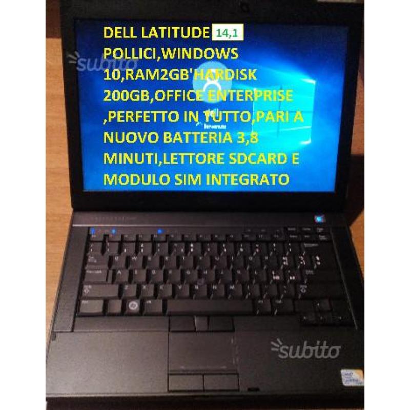 Dell e6400 14,1 windows 10 200gb h.d. ram 2 gb