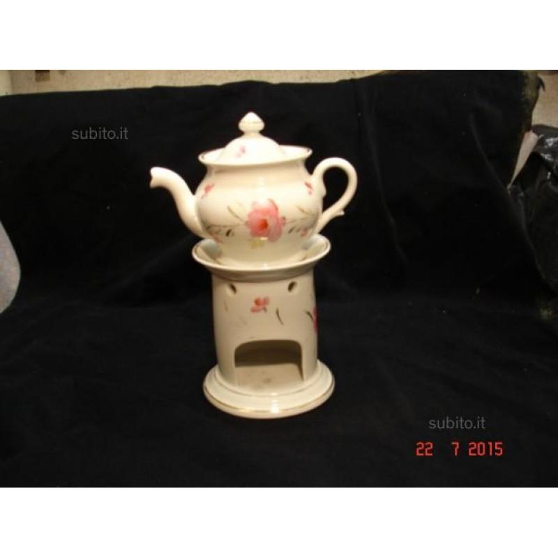 Antique ceramich veilleuse tea pot warmer