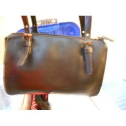 Borsa bauletto nero vera pelle vintage