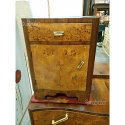 Cassettone radica vintage comodini anni 50 liberty