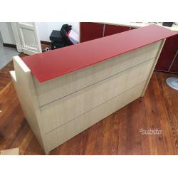 Bancone reception dim 160x80 top vetro cristallo