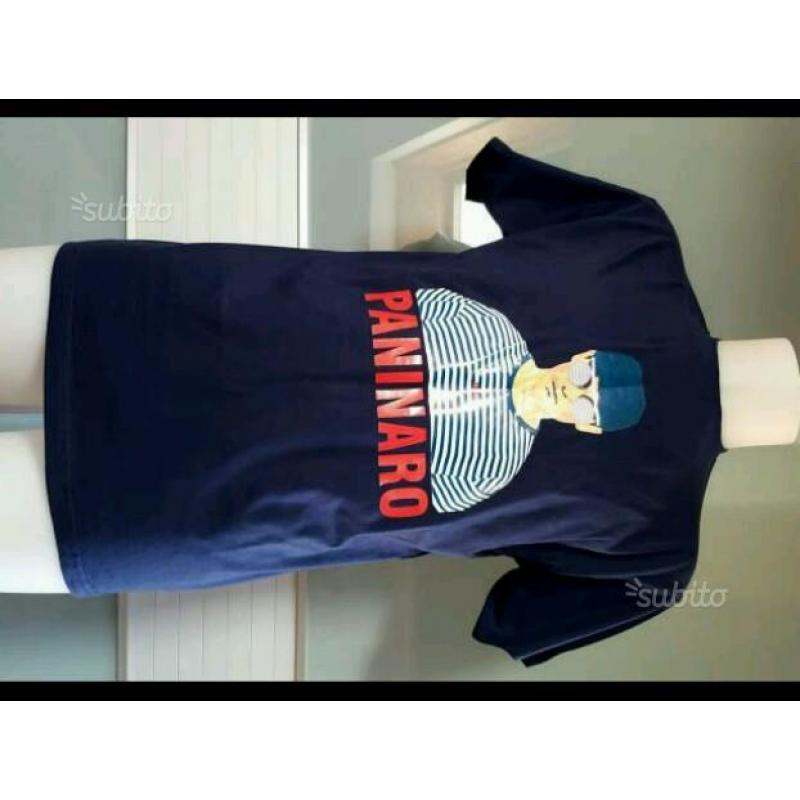 T-SHIRT PANINARO Blu Navy Taglia L cotone NUOVA