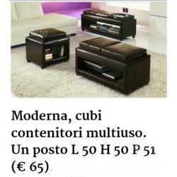 Pouf contenitore pelle