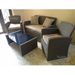 Set rattan da esterno 4 pezzi