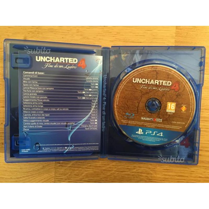 Uncharted 4 italiano perfetto come nuovo ps4