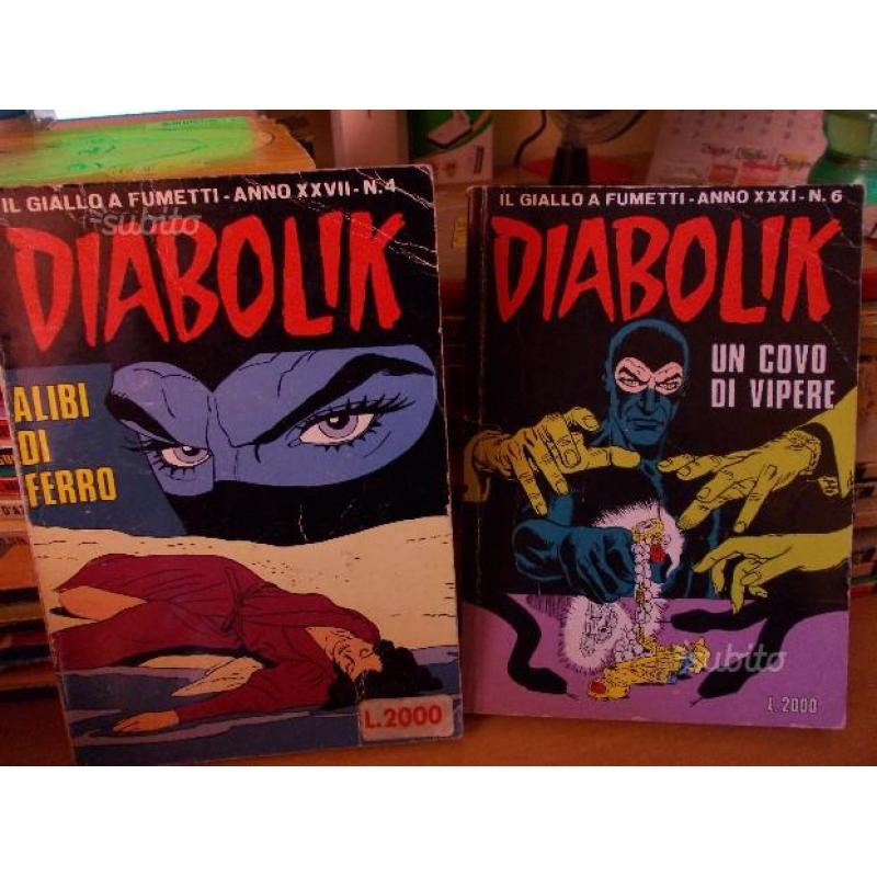 Fumetti Diabolik da anni 60-70 fino a oggi