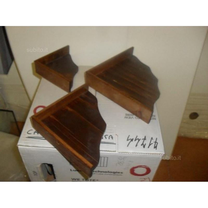 Set mensole ad angolo in legno