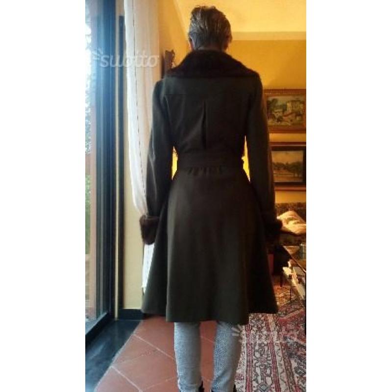 Cappotto zara con collo e polsi di visone