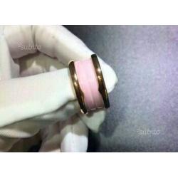 Anello BULGARI B-ZERO1 originale oro ceramica rosa