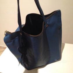 Borsa in pelle blu