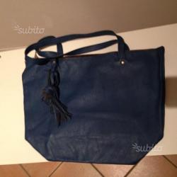 Borsa in pelle blu