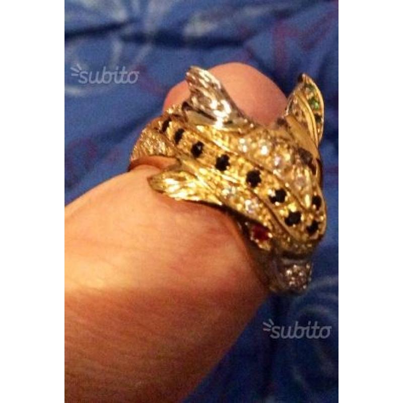 Anello forma a delfino in oro 18 K massiccio