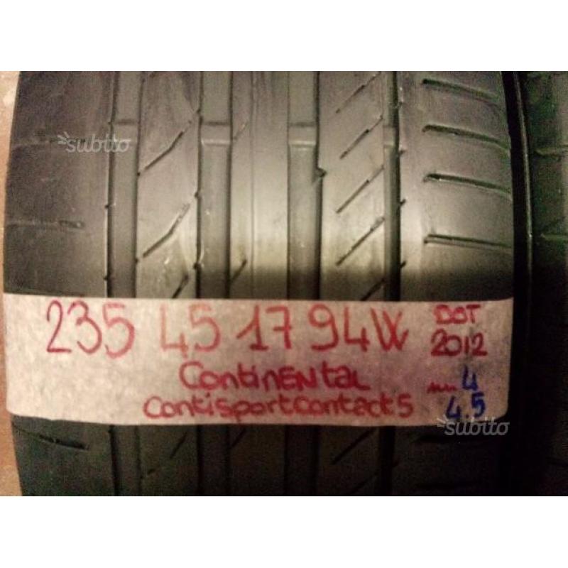 Gomme 235 45 17 Continental estive usate