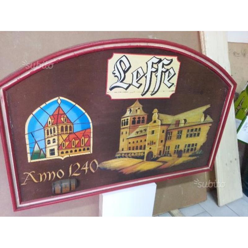 Insegna in Legno Birra Leffe