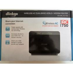 Modem router wi-fi dual band ADSL D-LINK DSL ac750