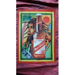 Quadro Red Stripe Bob Marley alluminio